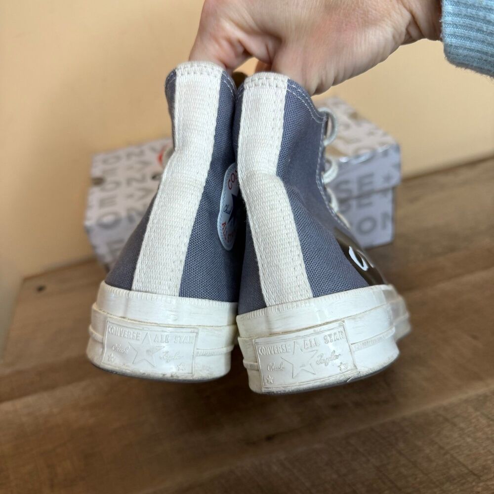 Converse x Comme des Garçons PLAY Chuck 70 High women’s size 7 steel gray - Picture 4 of 8